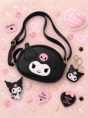 Kuromi Crossbody Bag Key Cover Set NWOT Sanrio